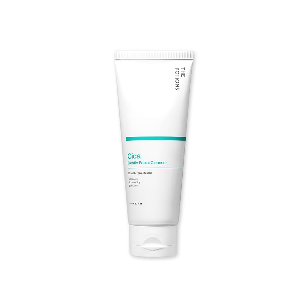The Potions Cica Acne Gentle Facial Cleanser | For Acne Prone Skin, Sensitive Skin | Ph Balance, Sking Soothing, Skin Barrier | 3.7 Fl. Oz, 110 Ml | Korean Skin Care