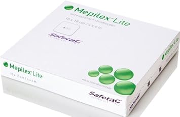 Mepilex Lite Soft Silicone Dressing Absorbent 5Pcs - 10 X 10Cm