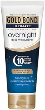 Gold Bond Overnight Deep Moisturizing Lotion, 8 oz., Skin Therapy Lotion With Calming Lavender Scent