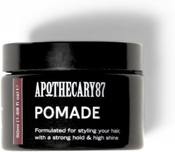 Apothecary 87 Pomade | Water Based Hair Pomade | High Shine Finish, Strong Hold, Medium Weight | All Hair Types | Premium Formulation | 50Ml