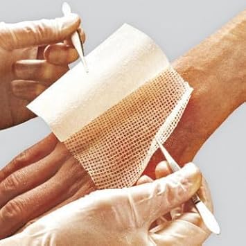 Bactigras 10cm x 10cm Cotton Gauze Dressing - Antiseptic, Non-Adherent, Sterile, Soft, Breathable, Gentle for Wounds, Burns, Ulcers, and Surgical Care (Pack of 5)