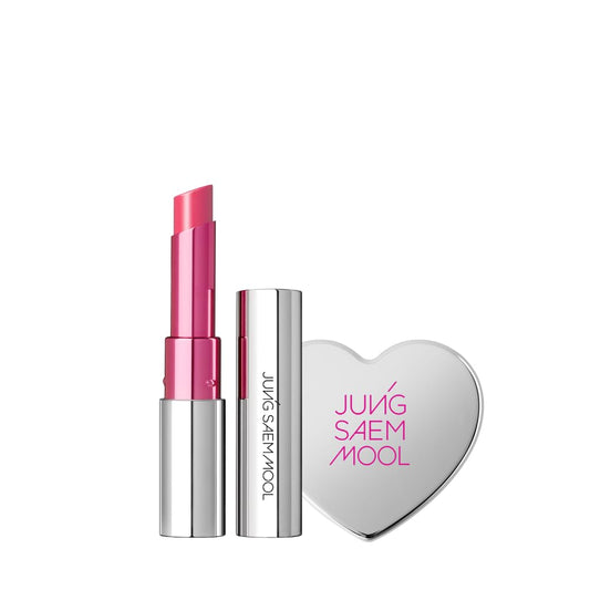 Jung Saem Mool Official New Classic Glaze Lipstick Gift Set (Narcissism Pink) | Glaze Lipstick + Heart Mirror Mini