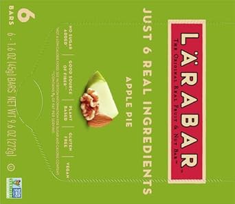 Larabar Apple Pie, Gluten Free Vegan Fruit & Nut Bars, 1.6 Oz Bars, 6 Ct