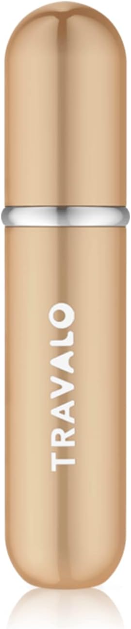 Travalo - Classic Refillable Perfume Spray - Revamped Refill System - High-Tech Aviation Material - Air Travel Explosive Free Perfume Atomizer - Glass Free- Gold - Unisex - 0.13Oz,M
