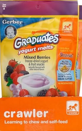 Gerber Baby Snacks Yogurt Melts, Mixed Berries, 1 Ounce