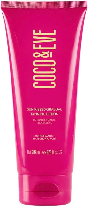 Coco & Eve Sun-Kissed Gradual Tanning Lotion - Natural Sunless Moisturizing Tanner With 72H Hydration & Streak-Free, Buildable Glow. Skincare-Infused With Antioxidants And Hyaluronic Acid. (200Ml)