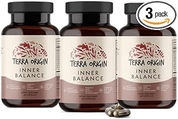 TERRA ORIGIN, Healthy Inner Balance Stress Relief Supplement Capsules | 90 Servings (Three, 30 Servings Bottles) | Rhodiola Extract, Astragalus Root, Holy Basil and KSM-66 Organic Ashwagandha