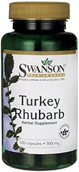 Swanson Turkey Rhubarb - Herbal Supplement for Digestive Health - Natural Formula - (100 Capsules, 500mg Each) : Health & Household