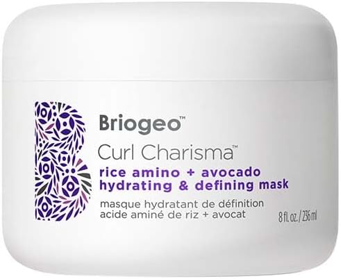Briogeo Curl Charisma Rice Amino + Avocado Hydrating & Defining Mask | Hair Mask For Wavy, Curly, And Coily Hair | Vegan, Phalate & Paraben-Free | 236Ml