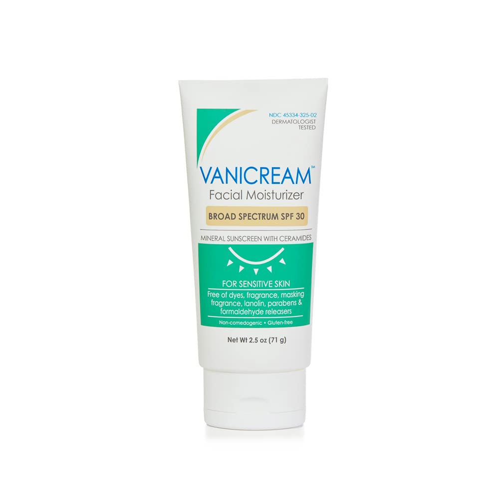 Vanicream Facial Moisturizer With Spf 30 - Mineral Sunscreen - 2.5Fl Oz - Formulated Without Common Irritants For Those With Sensitive Skin