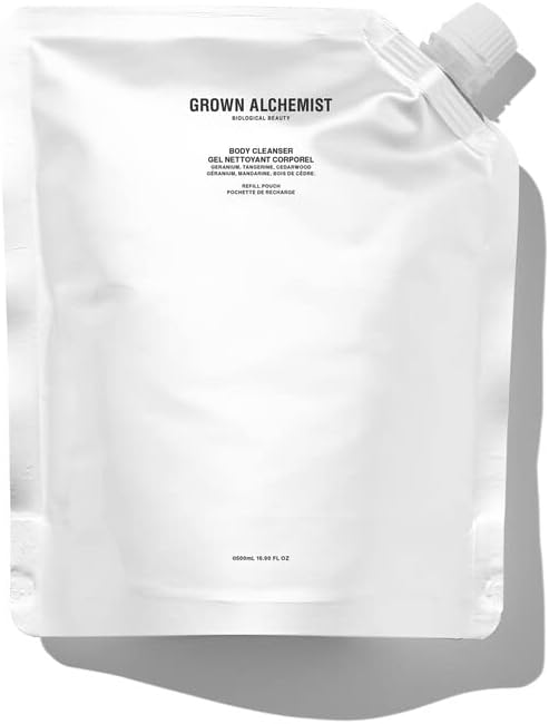 Grown Alchemist Body Cleanser Refill, Geranium, Tangerine, Cedarwood - Organic Body Wash, Sensitive Exfoliating And Moisturising, Natural Bathing Cleansers, Luxury Antioxidant Shower Gels
