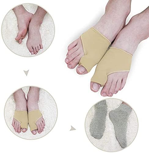 VALUEVIBES Bunion Corrector Sleeves, Washable Silicone Toe Brace, Spacers, Fits with Shoes and Socks, Overlapping Toe for Men and Women Universal Size (Beige)