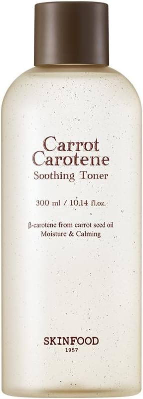 Skinfood Carrot Carotene Soothing Toner 10.14Fl.Oz(300Ml), Redness Relief Moisture Booster Toner For Sensitive, Vegan, Cruelty Free, Dermatologically Tested - Redness Relief Face