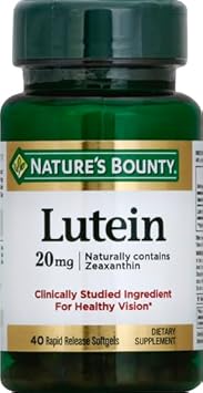 Nature'S Bounty Lutein Pills, Eye Health Supplements And Vitamins, Support Vision Health, 20 Mg, 40 Softgels