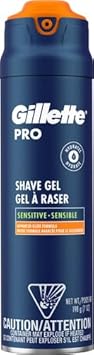 Gillette Pro Shaving Gel For Men Cools To Soothe Skin And Hydrates Facial Hair, 7Oz, Proglide Sensitive 2 In 1 Shave Gel