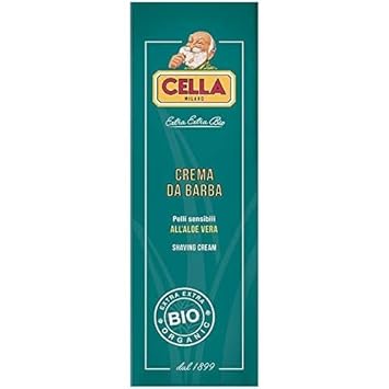Cella Milano Organic Aloe Vera Shaving Cream – 150 Ml – For Use With Shaving Brush – Rich Protective Lather, Made In Italy