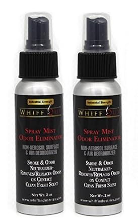 Spray Mist- 2 Pack of 2 oz Non-Aerosol Surface & Air Deodorizer | Cigar Cigarette 420 Smoke Fabric Pet Odor Neutralizer | Remove and Replace Odors on Contact