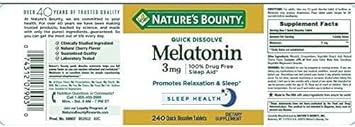 Nature'S Bounty Melatonin 3 Mg Tablets 240 Tablets (Pack Of 4)