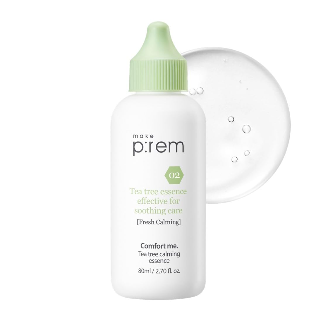 [Make P:Rem] Comfort Me. Tea Tree Calming Essence | Soothing Essence | Lightweight And Watery Essence | Quick-Absorbing | Essence For Sensitive Skin | 80Ml, 2.70 Fl.Oz. | Makep:Rem Makeprem