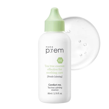 [Make P:Rem] Comfort Me. Tea Tree Calming Essence | Soothing Essence | Lightweight And Watery Essence | Quick-Absorbing | Essence For Sensitive Skin | 80Ml, 2.70 Fl.Oz. | Makep:Rem Makeprem