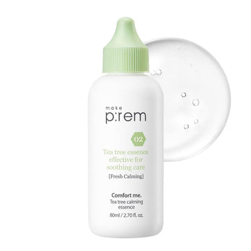 Make P:Rem Comfort Me. Tea Tree Calming Essence | Soothing Essence | Lightweight And Watery Essence | Quick-Absorbing | Essence For Sensitive Skin | 80Ml, 2.70 Fl.Oz. | Makep:Rem Makeprem