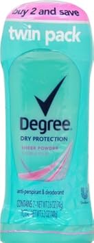 Degree Original Antiperspirant Deodorant 48-Hour Sweat And Odor Protection Sheer Powder Antiperspirant For Women 2.6 Ounce (Pack Of 2)