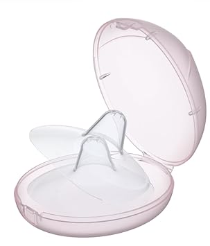 Momcozy Contact Nipple Shields, 100% Food-Grade Silicone for Breastfeeding Difficulties, Ultra-Thin & Super-Soft, Made Without BPA/BPS, Include Carry Case (20mm)