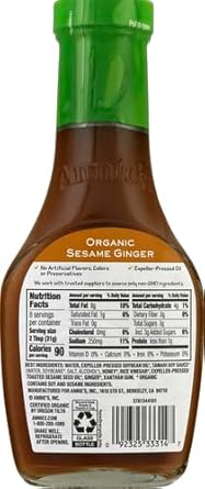 Annie'S Organic Sesame Ginger Vinaigrette Salad Dressing, 8 Oz