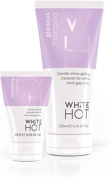 White Hot Short Hair Duo:Glorious Shampoo & Shooshing Crème To Give Grey & White Hair Volume & Oomph
