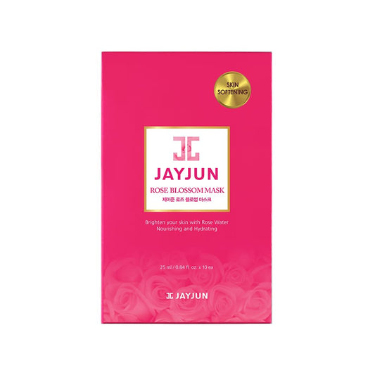 Jayjun Rose Blossom Mask,Pack Of 10 Sheets, 0.84 Fl. Oz,25Ml, Rose, Hydrating, Brightening