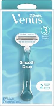 Gillette Venus Smooth Womens Razor, Includes 1 Handle, 2 Razor Blade Refills