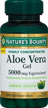 Nature's Bounty Highly Concentrated Aloe Vera Gel 5,000 mg, 100 Rapid Release Softgels