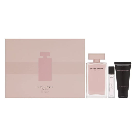 Narciso Rodriguez Narciso Rodriguez For Her 1.6Oz Edt Spray, 1.6Oz Body Lotion, 1.6Oz Shower Gel Women 3 Pc Gift Set : Beauty & Personal Care
