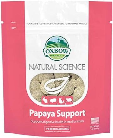 Oxbow Natural Science Papaya Support - High Fiber Supports Digestive Health In Small Animals, 1.16 Oz