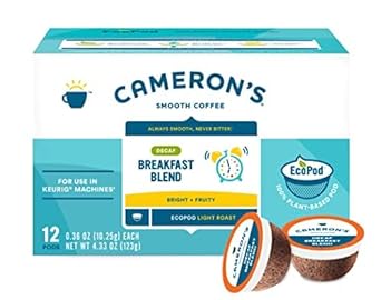 Cameron's Coffee Single Serve Pods, Decaf Breakfast Blend, 12 Count (Pack of 6)