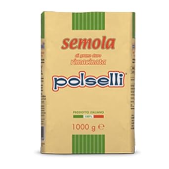 2 Pack X 1 Kg, Semola Flour, Semolina Rimachinata Di Grano Duro, Great For Bread, Pizza, Or Pasta Making, Polselli