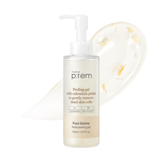 Make P:Rem Pure Biome Petal Peeling Gel, Gentle Exfoliating Gel With Calendula Petals And Hyaluronic Acid, For Smooth And Hydrated Skin, Korean Skin Care, 5.07 Fl. Oz, 150Ml