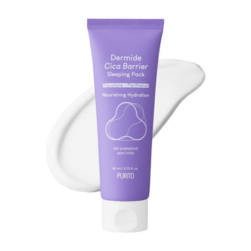 Purito Dermide Cica Barrier Sleeping Pack 2.7 Fl.Oz / 80Ml Ceramide And Centella, Night Cream, Sensitive Type, Moisture Pack