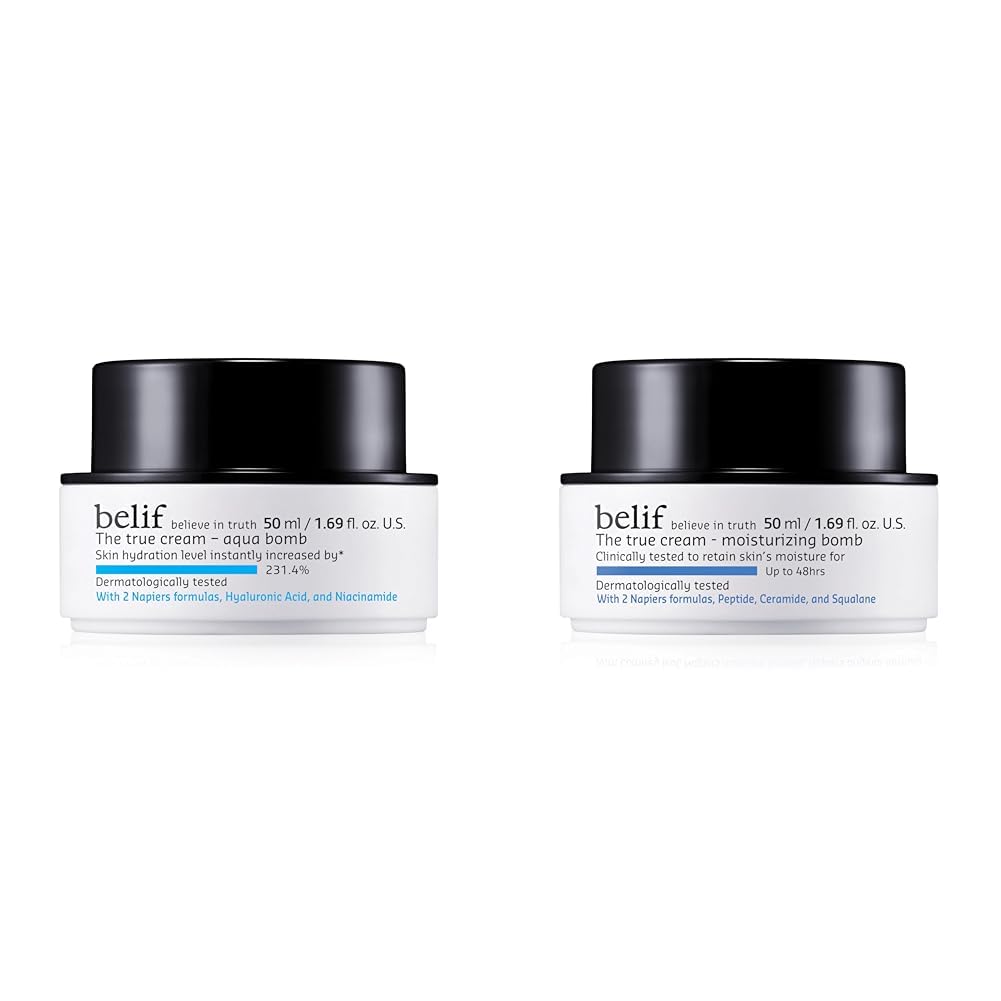 Belif The True Cream Aqua Bomb | New & Improved | Hydration In 10 Seconds | Hyaluronic Acid, Niacinamide | Lightweight Hydrating Daily Moisturizer Face Cream | All Skin Types, Combination, Oily, Dry