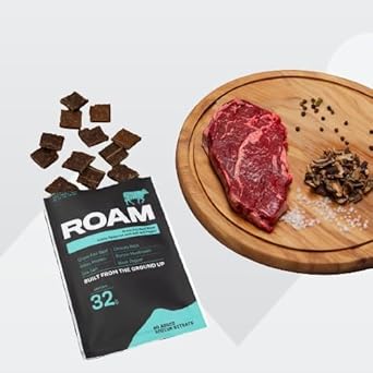 Roam Natural Protein Bars, 6X45Gram Healthy Snacks, Ideal For Carnivore Diet, Gluten Free Keto Sticks (Taster Pack, 6X45G Bars + 2 Bites Bags)
