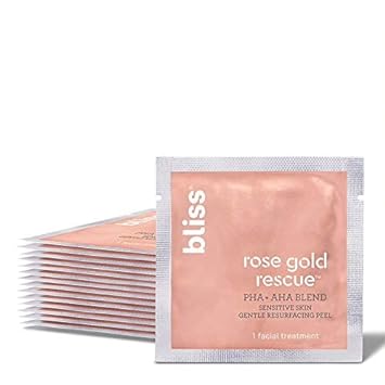 Bliss Rose Gold Rescue Resurfacing Peel Pads for Sensitive Skin | Gently Exfoliates Overnight | Clean | Cruelty-Free | Paraben Free | Vegan | 15 ct