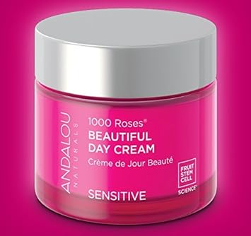 Andalou Naturals 1000 Roses Beautiful Day Cream, Face Moisturizer for Sensitive Skin with Hyaluronic Acid, & Aloe Vera, Cruelty Free, 1.7 Ounce : Beauty & Personal Care