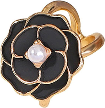 Elegant Pearl Flower Scarf Ring Clip – Fashionable Camellia Scarf Buckle,Scarf Rings for Women