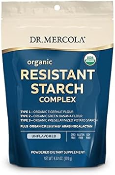 Dr. Mercola Unavored Organic Resistant Starch Complex, 9.5. (30 Servings), Non GMO, Gluten Free, Soy Free, USDA Organic