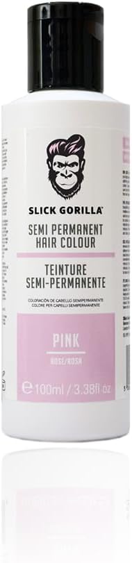 Slick Gorilla Vegan And Cruelty-Free Semi-Permanent Pink Hair Colour (3.38 Fl Oz, 100 Ml Pink)