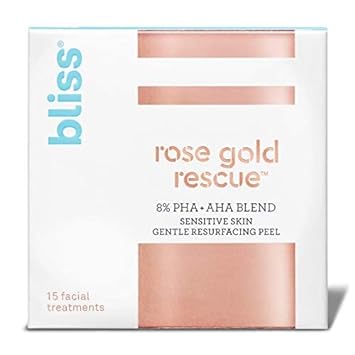 Bliss Rose Gold Rescue Resurfacing Peel Pads for Sensitive Skin | Gently Exfoliates Overnight | Clean | Cruelty-Free | Paraben Free | Vegan | 15 ct : Beauty & Personal Care