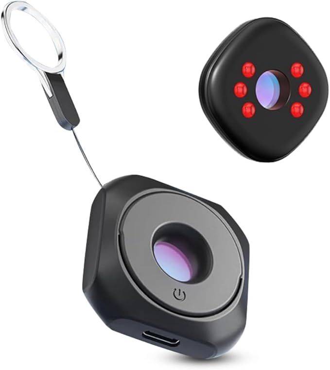 INFINIBYTE Portable Hidden Camera Detector – Anti-Spy Wireless Infrared Camera Sweeper for Hotel, Home, Office, and Travel(Black)