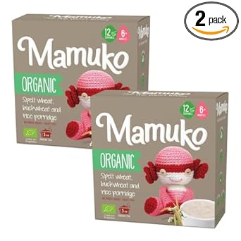 Mamuko Organic Porridge - Healthy Porridge Blend Of Spelt, Buckwheat & Rice - High Fiber Porridge With No Added Sugar, Milk & Preservatives - Organic Porridge Ideal For Toddlers - 2 Pack (10 Servings)