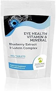 Eyehealth Vitamin & Mineral with Blueberry Extract & Lutein Complex 60 Veg Tablets Pills Health Food Vision Supplements HEALTHY MOOD