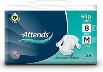 Attends Slip Active 8 Medium (1700Ml) 28 Pack Incontinence Protection